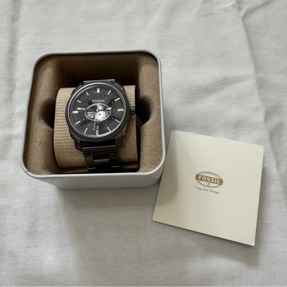 NEW Fossil Outback Bowl Watch ~ SEC Big 10 Auburn Silver Needs Battery